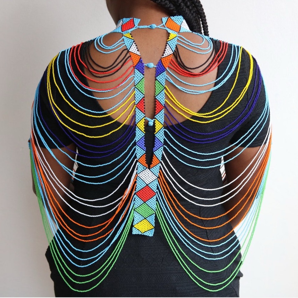 Colorful Beaded Statement Necklace - Picture 3 of 3